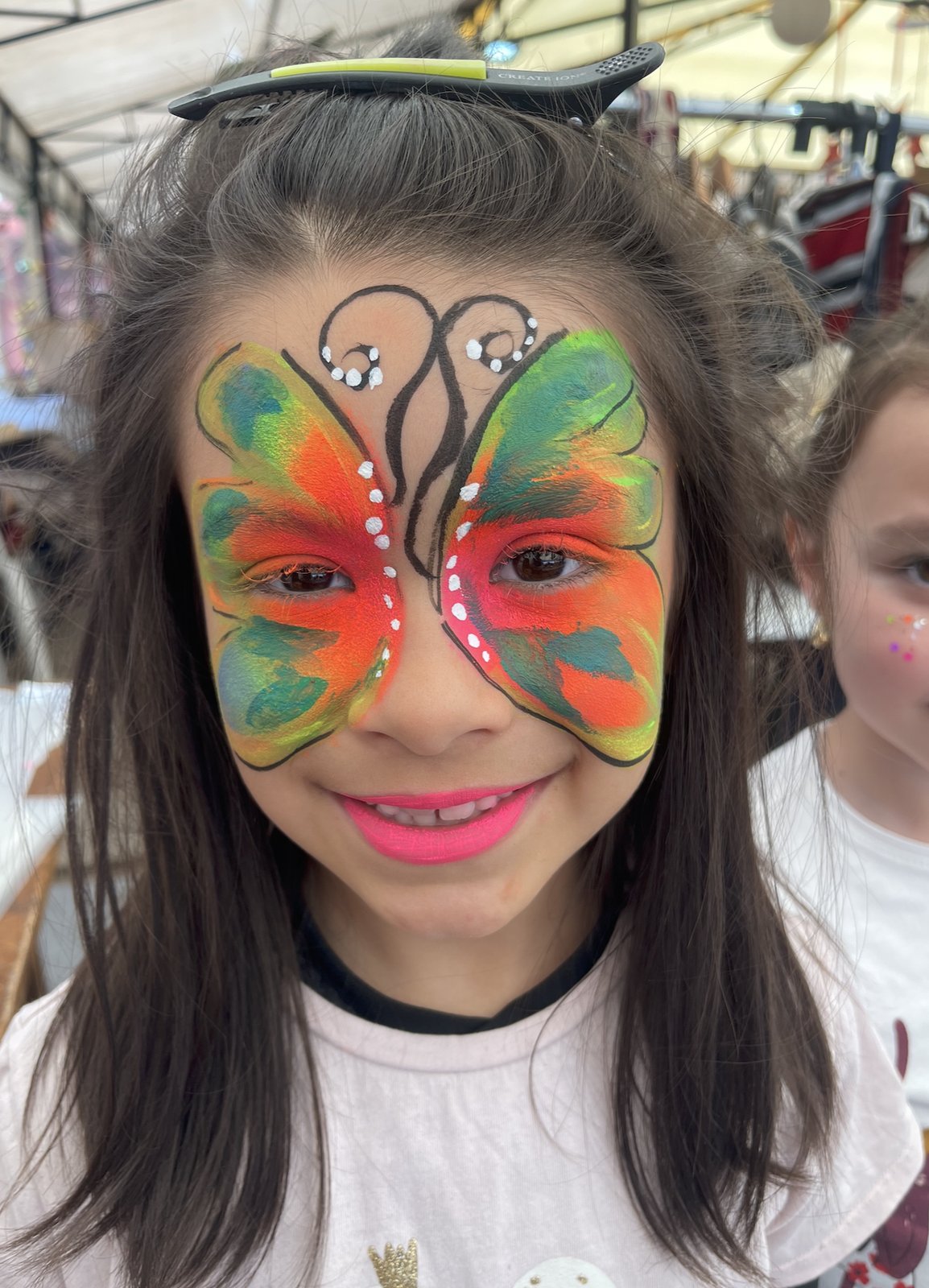 Pintacaritas de mariposa azul